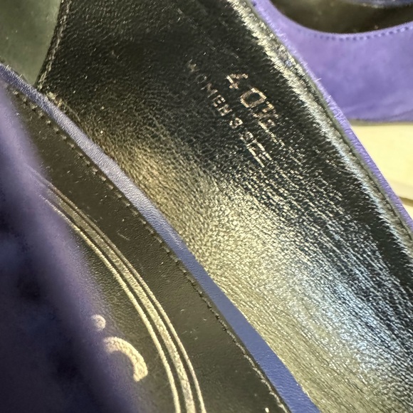 Tods PURPLE Suede Round Toe Wedges, Size IT 40/US 10, NNB, $1250, Walkable Chic. - Picture 6 of 8
